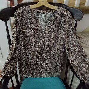 Pop-over Animal Print Blouse